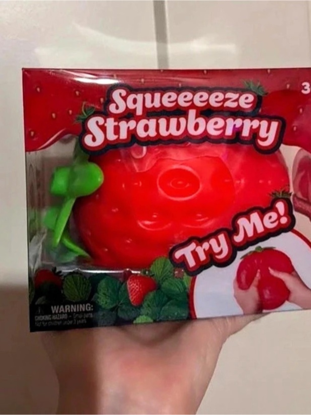 Jumbo Strawberry Squishy Toy NWT